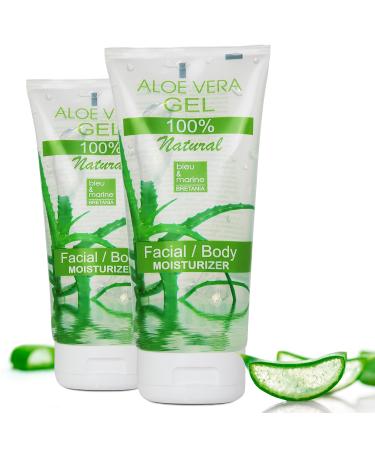 Bleu & Marine Bretania - natural aloe vera moisturizer |Repair & regeneration for skin and hair |Anti-aging & skin-lift |Vegan & Paraben -Free 200 ml 2 SPALL PACK Aloe Vera 200 ml (2 Series Pack)