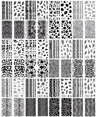 12 Nail Stickers Decals 3D Self Adhesive Variety Pack - Black Panther Snake Tiger Cow Zebra Print - Designer Acrylic Nail Decoration - Salon Accessories Sticker Set - Black Color - SP222-233 - Buy Online on GoSupps.com