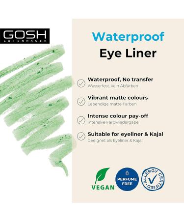 Gosh Matte Eyeliner in Fresh Green - Creamy High Opacity Vegan & Perfume-Free for Smokey Eyes | 011 Alligator 1 Piece | International Shipping Available - Buy Online on GoSupps.com