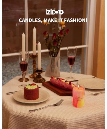 IZIDDO Extra Strong Scented Candles - Rose & Musk | 80 Hour Burn Time | Handmade Tie-Dye Home Decor Gifts for Women | 11.5oz Red Marble Candle - Buy Online on GoSupps.com