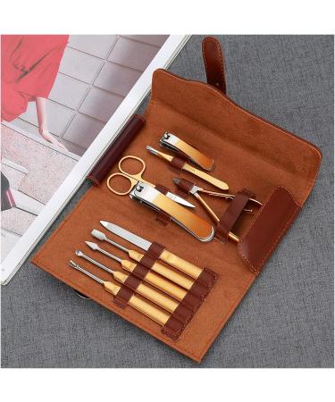 BANDKIT 16 Pieces Professional Stainless Steel Nail Nail Clippers Set Nail Manicure Pedicure Tools for Gift Utility 10 Pieces(10 Pieces Golden) - Buy Online on GoSupps.com