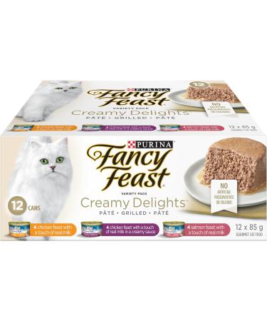 Fancy Feast Wet Cat Food Grilled in Gravy + Creamy Delights Variety Pack Cans - Buy Online on GoSupps.com