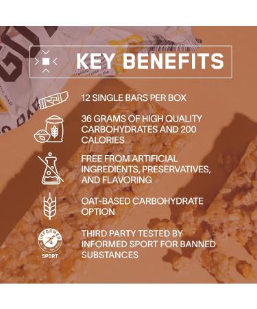 Buy Bare Performance Nutrition Go Bar | Oat-Based Endurance Bar | 200 Calories 36g Carbs | 12 Bars Box - Buy Online on GoSupps.com