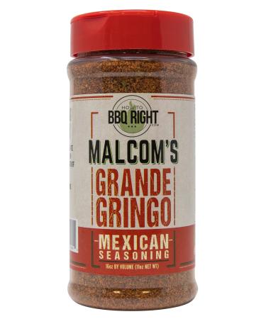 Malcom's Seasoning Grande Gringo | Spicy Mexican Seasoning for BBQ, Grill, Tacos, Dips, Even Margaritas | 16 Ounce by Volume (11oz by Net Weight)