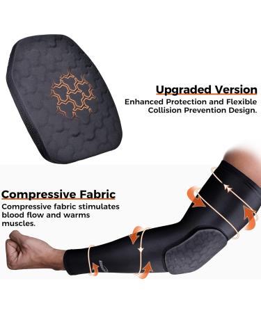 Coolomg Armlings Ellenbogenpad Compression - Crashproof Sports Pads for Basketball Football Handball Volleyball - Reusable XL Black for Men Women & Kids - Buy Online on GoSupps.com