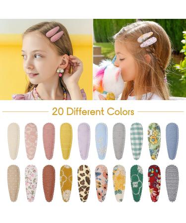 Yoyokid Hair Clips: 40 Pcs Snap Barrettes, Floral Plaid Design, Non-Slip Hair Accessories for Girls - Buy Online on GoSupps.com