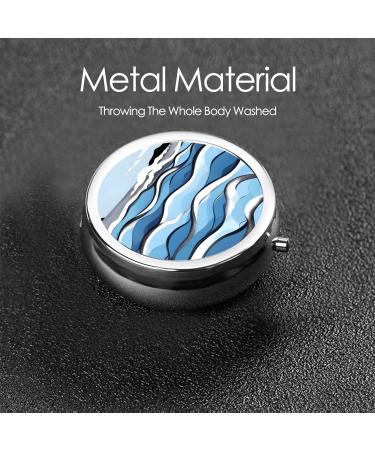 Portable Travel Pill Box - 3 Compartment Round Organizer with Waves Design for Traveling - International Shipping Available - Buy Online on GoSupps.com
