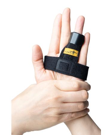 T.ONKI Set of 2 Mallet Finger Splint w/ Hand Support Brace Trigger Finger w/ 2 Free Gel Sleeves & Built-in Aluminium Bar Fit All Fingers Universal Right vs. Left Hand Straightener for Pain Relief & Injuries - 2 Pack
