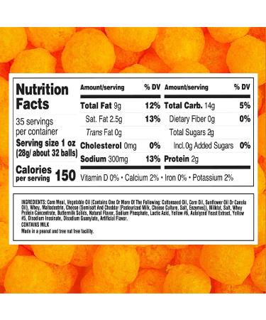 Utz Cheese Balls Barrel - Real Cheddar Cheese Snack, Gluten-Free, Kosher Certified - 36.5 Oz (Pack of 1) - Buy Online on GoSupps.com