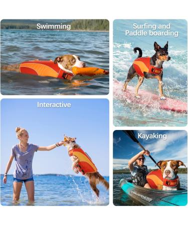 Buy XS Red Waterproof Dog Life Jacket - Reflective Ripstop Vest for French Bulldogs | Adjustable Buoyancy & Rescue Handle for Swimming & Boating - Buy Online on GoSupps.com