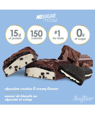 No Sugar Joybar Collagen Bar - Cookies and Cream - 0g Sugar 14g Protein - Nourish Inside & Out - Low Calorie High Protein Snack - Supports Skin Hair Nails & Joint Health - 12 Pack - Buy Online on GoSupps.com