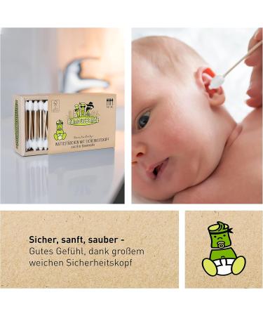 Eco-Friendly Bamboo Cotton Swabs - 55 Biodegradable Ear Sticks for Babies | Safe Sustainable Alternative to Plastic & Wood - Buy Online on GoSupps.com
