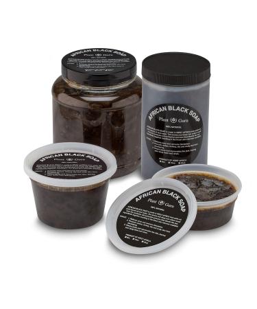 Raw African Shea Butter & Black Soap Combo Set - 100% Pure Unrefined Grade A - Natural Skin & Hair Care from Ghana - Aids Eczema Psoriasis Stretch Marks - 8 oz - Buy Online on GoSupps.com