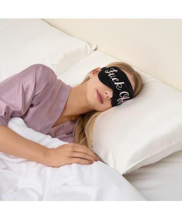 Mulberry Silk Funny Sleeping Eye Mask - Adjustable Head Straps - Black - Buy Online on GoSupps.com