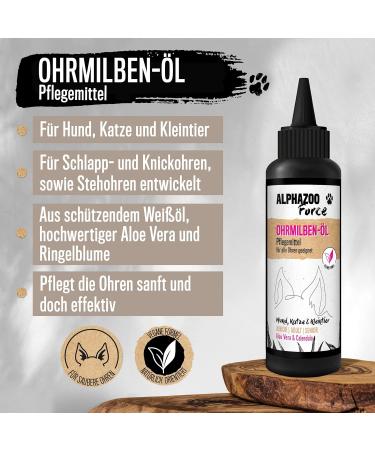 Alphazoo Anti-Ear Mite Oil for Dogs & Cats - 100ml | Effective Ear Drops for Ear Mites & Ear Rust | Gentle Natural Ear Care - Buy Online on GoSupps.com