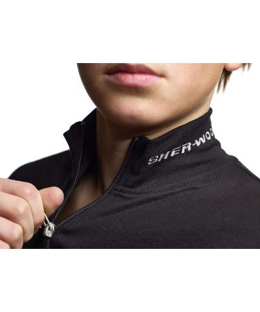 Sherwood One-Piece Functional Underwear for Kids - Long-Sleeved Zippered Winter Sweat Suit in Black (Size 164) - Ideal for Cold Weather - Buy Online on GoSupps.com