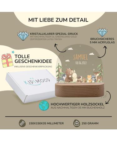 Kidsmood Nachtlampe - Personalized Bedside Lamp for Children | Cute Night Light for Babies | Unique Gift for Baby Showers & Births - Buy Online on GoSupps.com