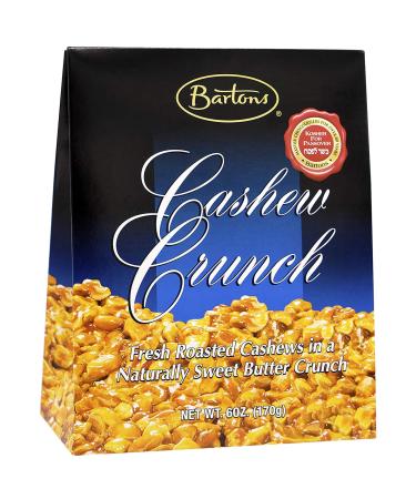 Barton's Cashew Crunch, Dairy Kosher For Passover, 6 Ounces 6 Ounce (Pack of 1)