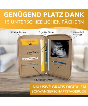 Ryvalz Elegant Mother's Passport with Digital Pregnancy Diary | Stylish Protective Cover & Zipper Compartment - Caffe Latte - Buy Online on GoSupps.com