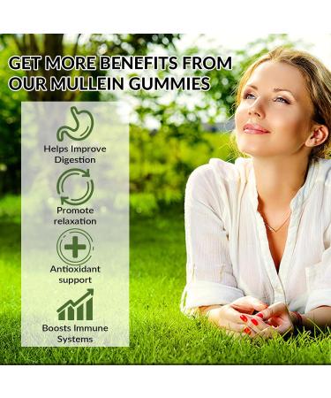 Vemluta 2 Packs 3000MG Mullein Gummies for Lung - Mullein Leaf Extract for Lungs Detox for Smokers - Quercetin with Bromelain for Respiratory Immune & Digestive Support 120 pcs Blueberry - Buy Online on GoSupps.com