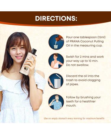 Buy PRANA Coconut Pulling Oil Mouthwash - Ayurvedic Oil with Clove for Healthy Teeth & Gums | 237 ml - Freshen Your Mouth Naturally - Buy Online on GoSupps.com
