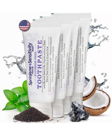 SprinJene Natural Relief pour vos dents sensibles dentifrice sans fluorure pour dents sensibles | Dentifrice naturel pour prot ger contre les caries | Lot de 4