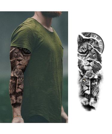 19Pcs Wolf Scorpion Full Arm Half Sleeve Fake Temporary Tattoo Sticker Set for Men - Buy Online on GoSupps.com