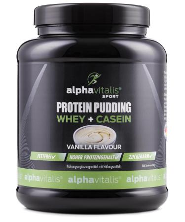 High protein pudding cream 500g - vanilla - creamy high protein pudding powder with whey + casein - pudding powder high protein - protein pudding sugar arm & fat -free - made in germany