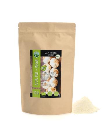 Organic garlic ground (500g 1.1lb) organic garlic powder garlic from organic farming organic garlic powder laboratory tested 100% pure and natural 500 GR (1.1lb) - Buy Online on GoSupps.com