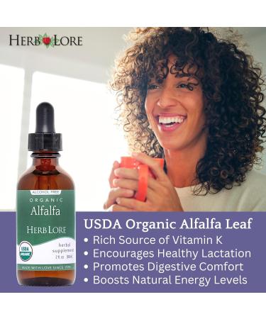 Herb Lore Organic Alfalfa Leaf Tincture Alcohol Free Liquid Herbal Support Supplement Drops for Pregnancy Lactation & Overall Wellness (2 fl oz) 2 Fl Oz (Pack of 1) - Buy Online on GoSupps.com