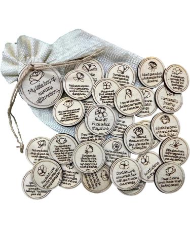 Buy Nupaque Positive Affirmation Cards - Sustainable Wooden Round Cards for Self-Expression & Motivation | Unforgettable Gifts for Women & Men - Buy Online on GoSupps.com