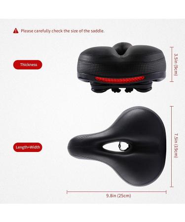 IPOW Comfort Bike Seat - Padded Memory Foam Saddle for Men & Women - Dual Shock Absorbing Balls - Universal Fit - Black - Buy Online on GoSupps.com