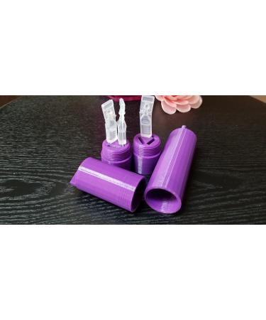 Travel Eye Drop Vials Holders - Pack of 2 - Short & Tall Sizes - Screw-On Lid - Znet3D (Purple) for International Shipping - Buy Online on GoSupps.com
