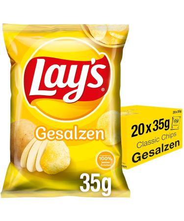 Buy Lay's Salted Potato Chips - Crispy Snack for Parties (20 x 35g) | International Shipping Available - Buy Online on GoSupps.com