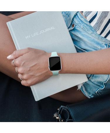 TSAAGAN 5 Pack Silicone Slim Bands for Apple Watch 38mm 42mm 40mm 44mm - Ultra-Thin Sport Strap for iWatch Series 8/7/SE/6/5/4/3/2/1 - Women Men Black/Milk Tea/White/Sand Pink/Smoke Violet - Buy Online on GoSupps.com