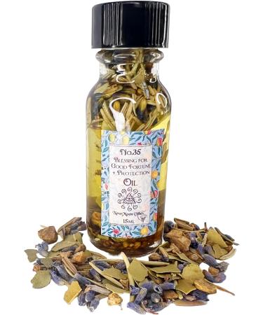 Blessing Oil by New Moon Vibes - Success Blessing Wealth Good Luck Armor Negativity Protection Spells Conjure Rituals - Handmade with Essential Oils & Herbs - Wicca Pagan Hoodoo Magick - Buy Online on GoSupps.com
