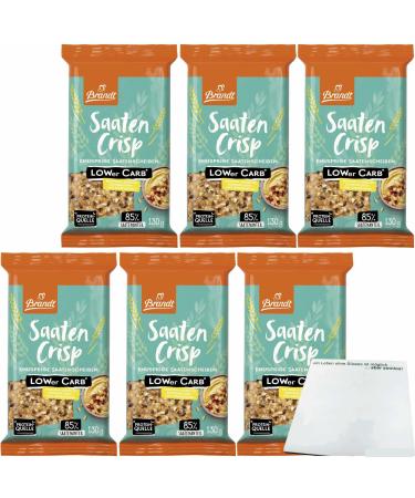 usy Brandt Set of 6 packs of carbohydrate crispy seed discs (6 x 130 g) + usy block