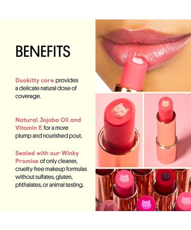 Winky Lux Purrfect Pout Lip Stain - Semi-Sheer Natural Lipstick with Jojoba Oil & Vitamin E - Buy Online on GoSupps.com