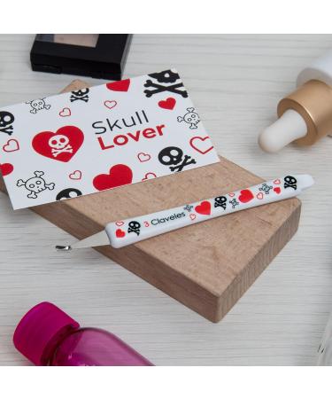 3 Claveles - Skull Lover Collection Stainless Steel Cuticle Pusher with Decorated Leather Pusher 11cm - Buy Online on GoSupps.com