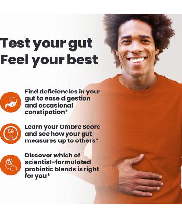 Ombre Gut Health Test Kit: Microbiome At-Home Testing for Customized Food & Probiotic Recommendations - Buy Online on GoSupps.com