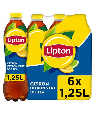 LIPTON Ice Tea Th Glac Saveur Citron et Citron Vert - Lot de 6x1 25L