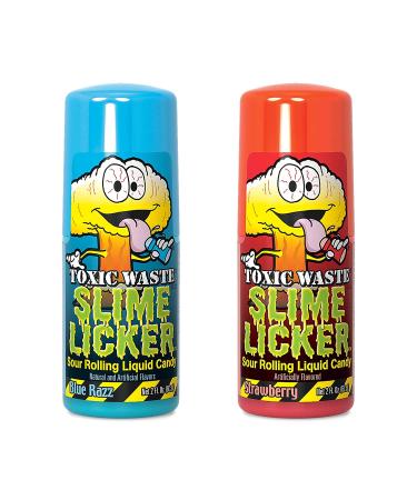 TOXIC WASTE Slime Licker Sour Liquid Candy 12-Count Box - Strawberry Blue Razz Flavors - Buy Online on GoSupps.com