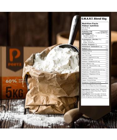 Peetz Gluten Free Flour S.M.A.R.T Blend One To One Baking Flour. 60% Whole Grains And Seeds. All Purpose Mix For Bread Pizza Pasta Cookies Cakes and Healthy Snacks. High Protein. Non-GMO. 5 kg - Buy Online on GoSupps.com