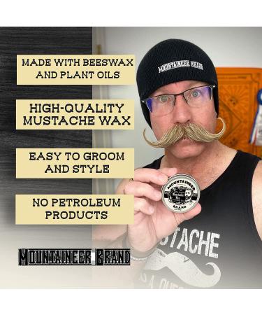 Mountaineer Brand Mustache Wax 2oz - 100% Natural Beeswax & Plant Based Oils for Long-Lasting Extra Firm Hold | Grooming Beard and Moustache | Smooth Conditioning Balm with Citrus & Spice Scent - Buy Online on GoSupps.com