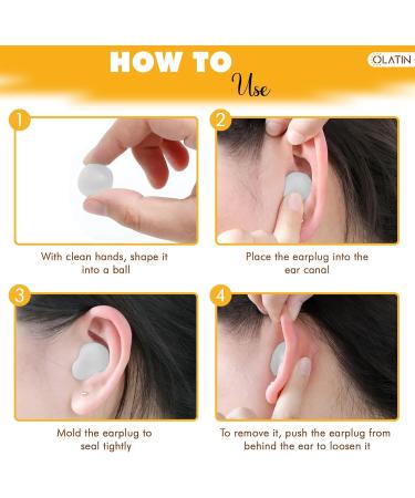 OLATIN Silicone Ear Plugs for Sleeping & Swimming - Noise Canceling Reusable Comfortable | 15+5 Pack with Carrying Case | Soft Wax Earplugs - One Size White - Buy Online on GoSupps.com