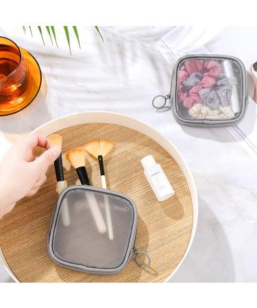 4-Piece Gray Mesh Travel Toiletry Bag Set - Portable Cosmetic Makeup Pouch with Zipper for Daily Accessories - Buy Online on GoSupps.com