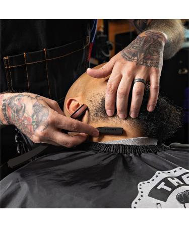 Premium Stainless Steel Barber Straight Razor Kit - Matte Black + 10 Derby Blades - Buy Online on GoSupps.com