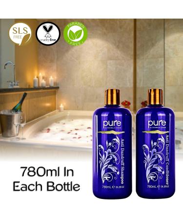 Moisture Renewal Anti Dandruff Shampoo & Conditioner Set | Organic Itchy Scalp Treatment for All Hair Types - 100% Natural & Safe - Buy Online on GoSupps.com