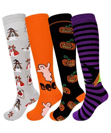 Athbavib Compression Socks for Men & Women Knee High Compression Socks 15-20 mmHg for Nurses Travel Pregnancy Small-Medium Multicolor