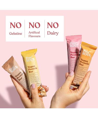 Free Soul Vegan Protein Bar | Plant Based Chocolate | High Protein Dairy Free | Low Sugar Low Carb | Sucralose Free Palm Oil Free | 12 Count Variety Box - Buy Online on GoSupps.com
